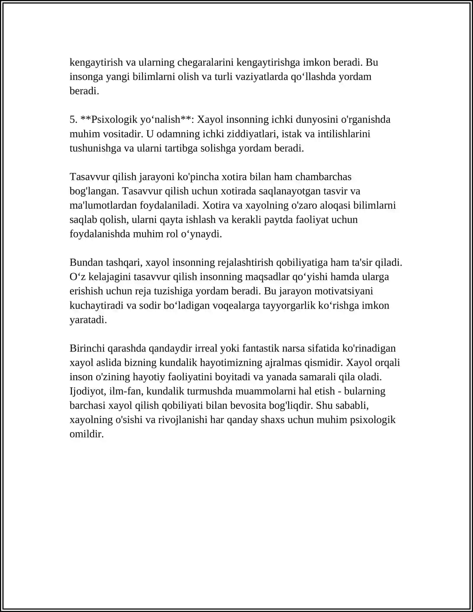 XAYOL VA UNING TURLARI 4