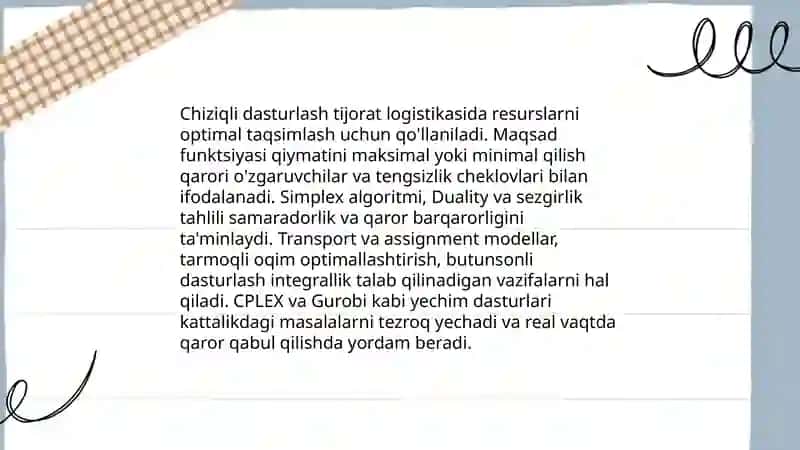 Tijorat logistikasida qaror qabul qilish usullari 4