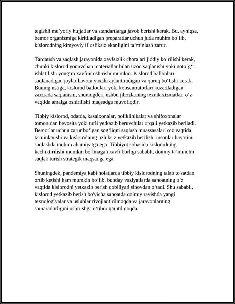 Tibbiy kislorod (O₂) 4