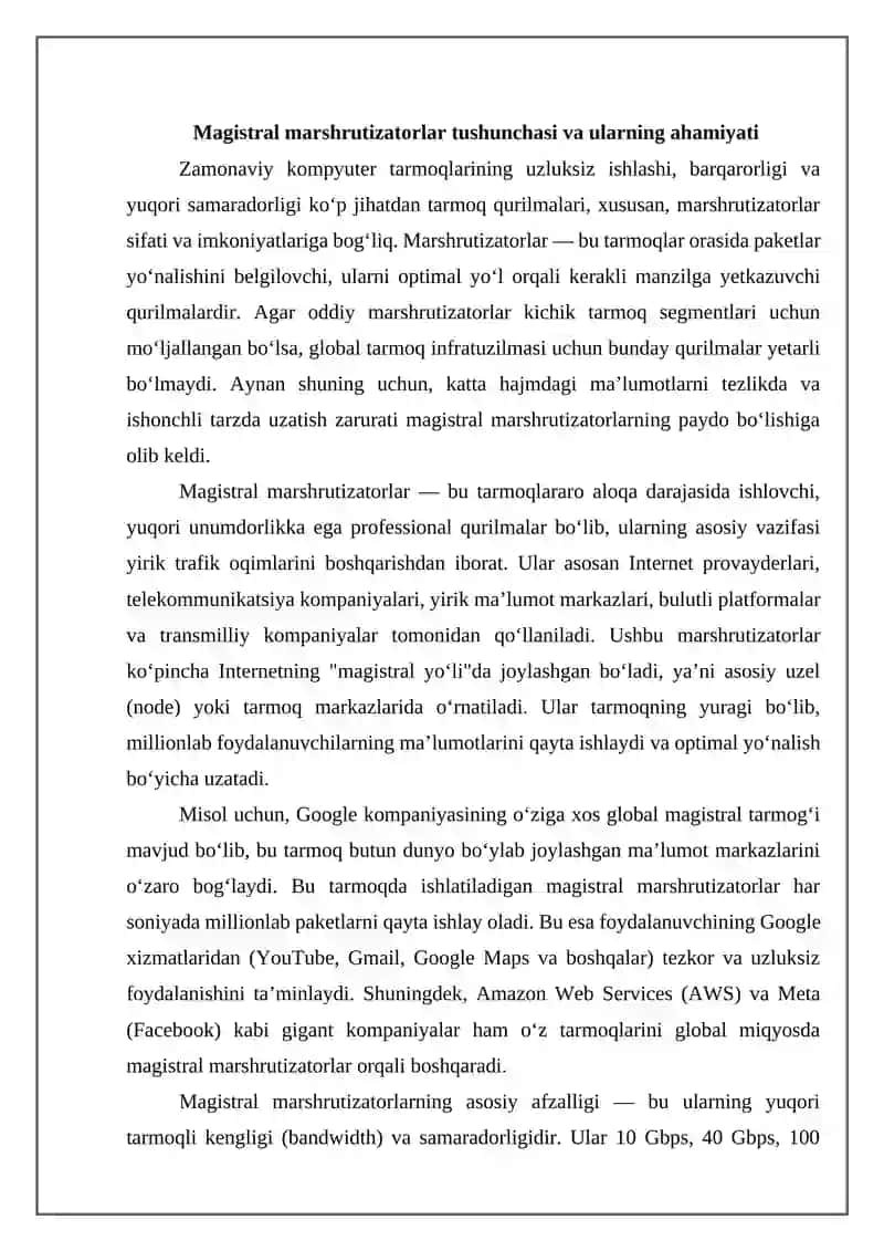 Magistral marshrutizatorlar 4