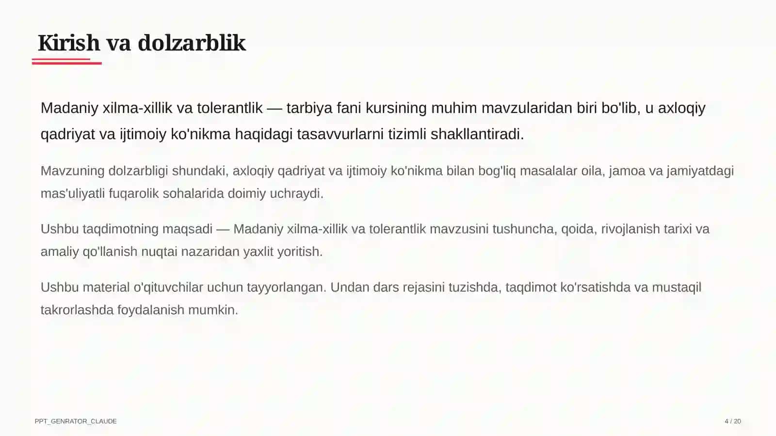 Madaniy xilma-xillik va tolerantlik (11-sinf) 4