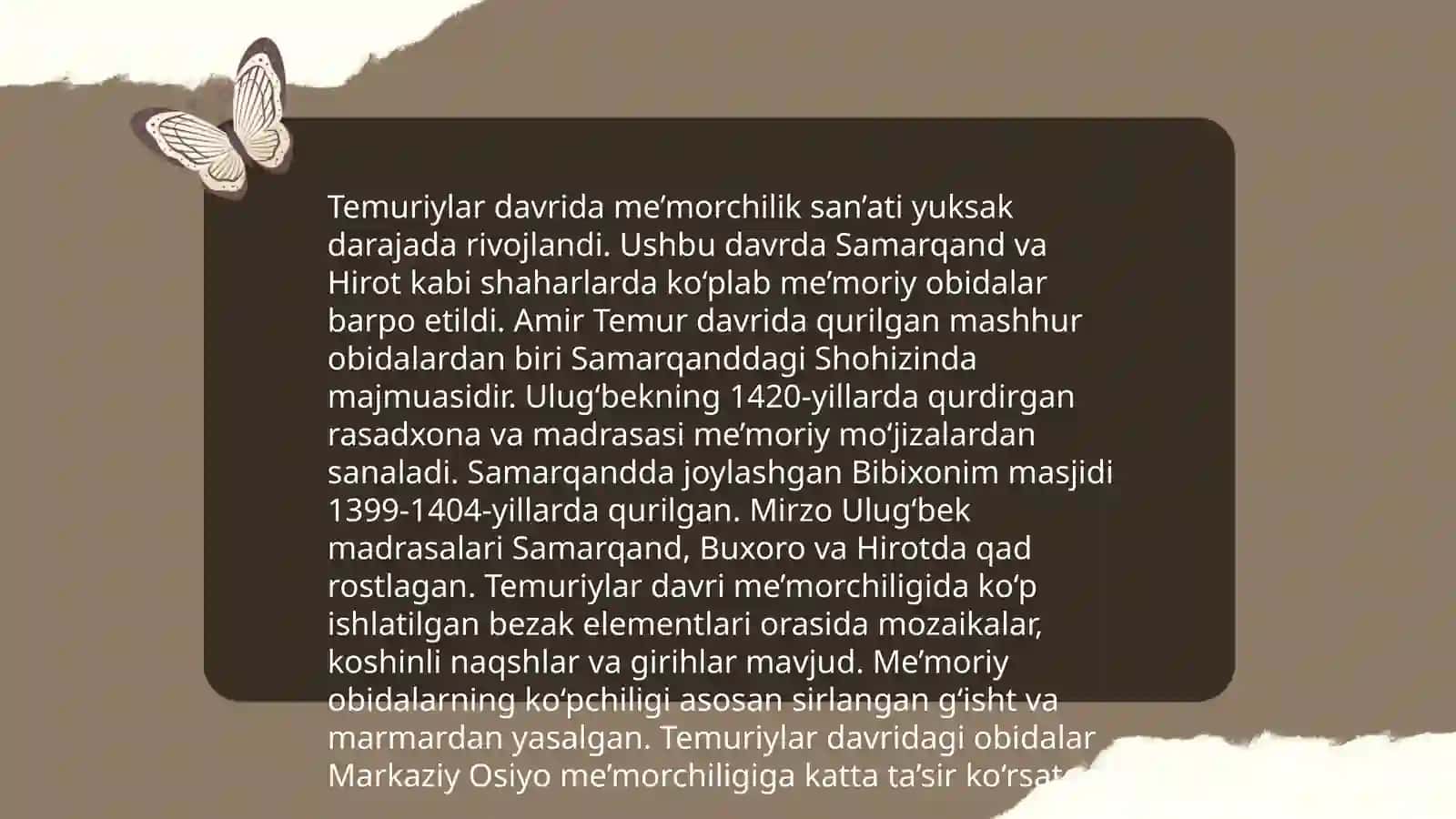 Amir Temur va Temuriylar davrida madaniy hayot va kutubxonalar 4