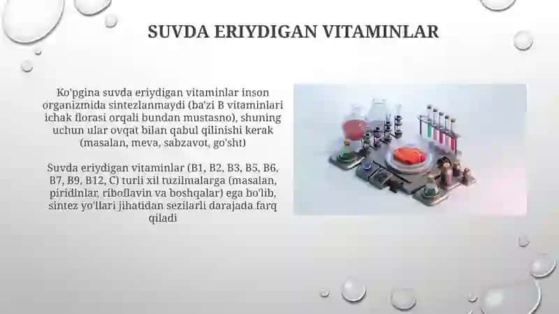 Vitaminlarning kimyoviy tasnifi va ularni sinteziga ta'sir etuvchi omillar 4