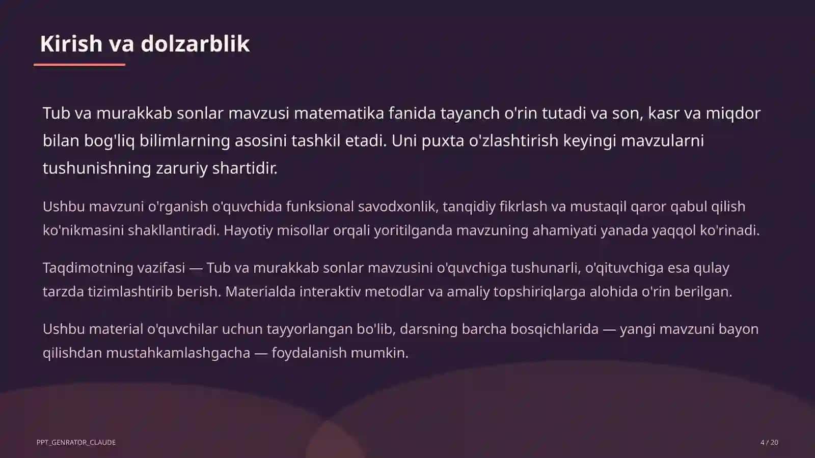 Tub va murakkab sonlar (5-sinf) 4