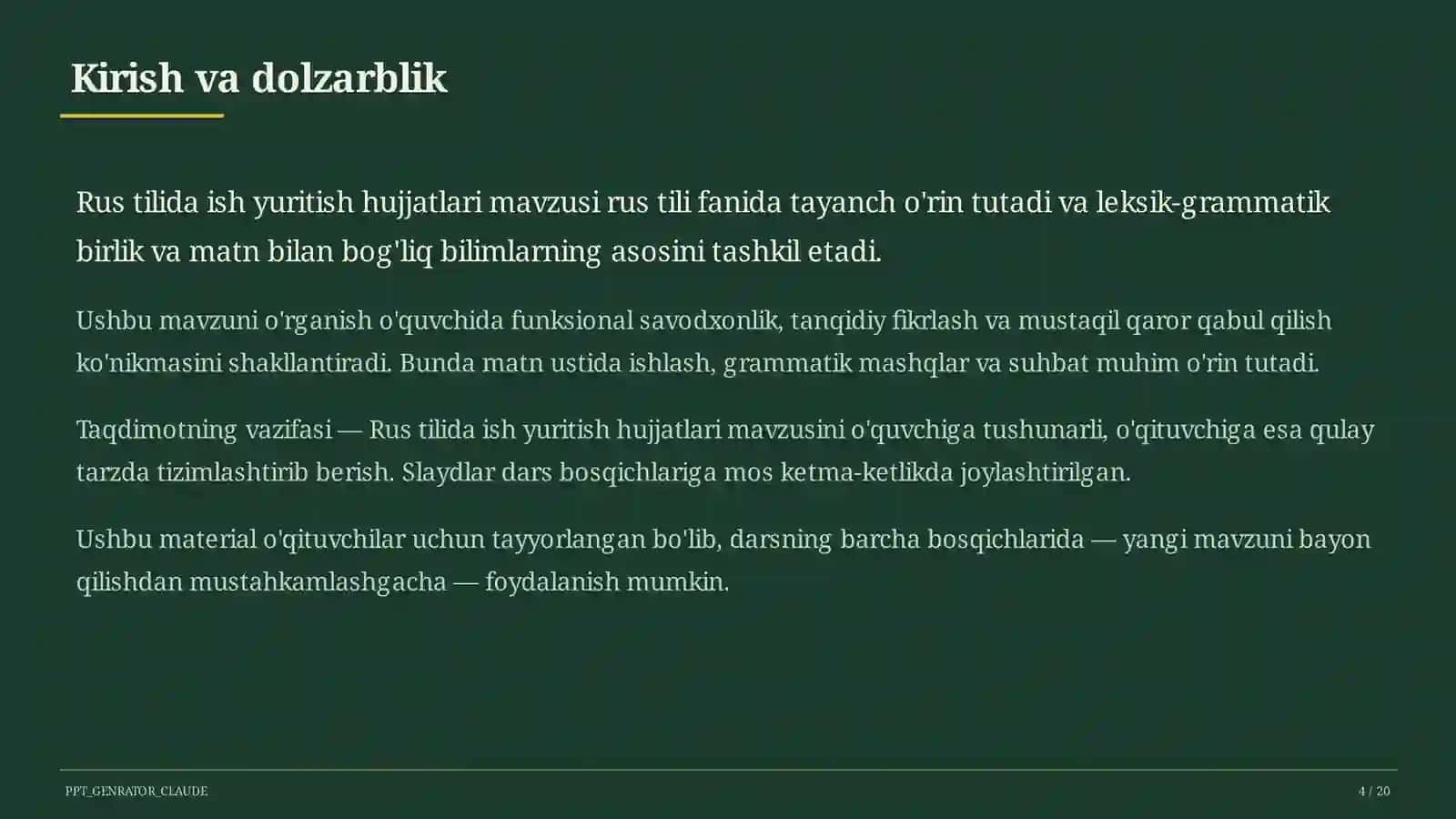 Rus tilida ish yuritish hujjatlari (10-sinf) 4