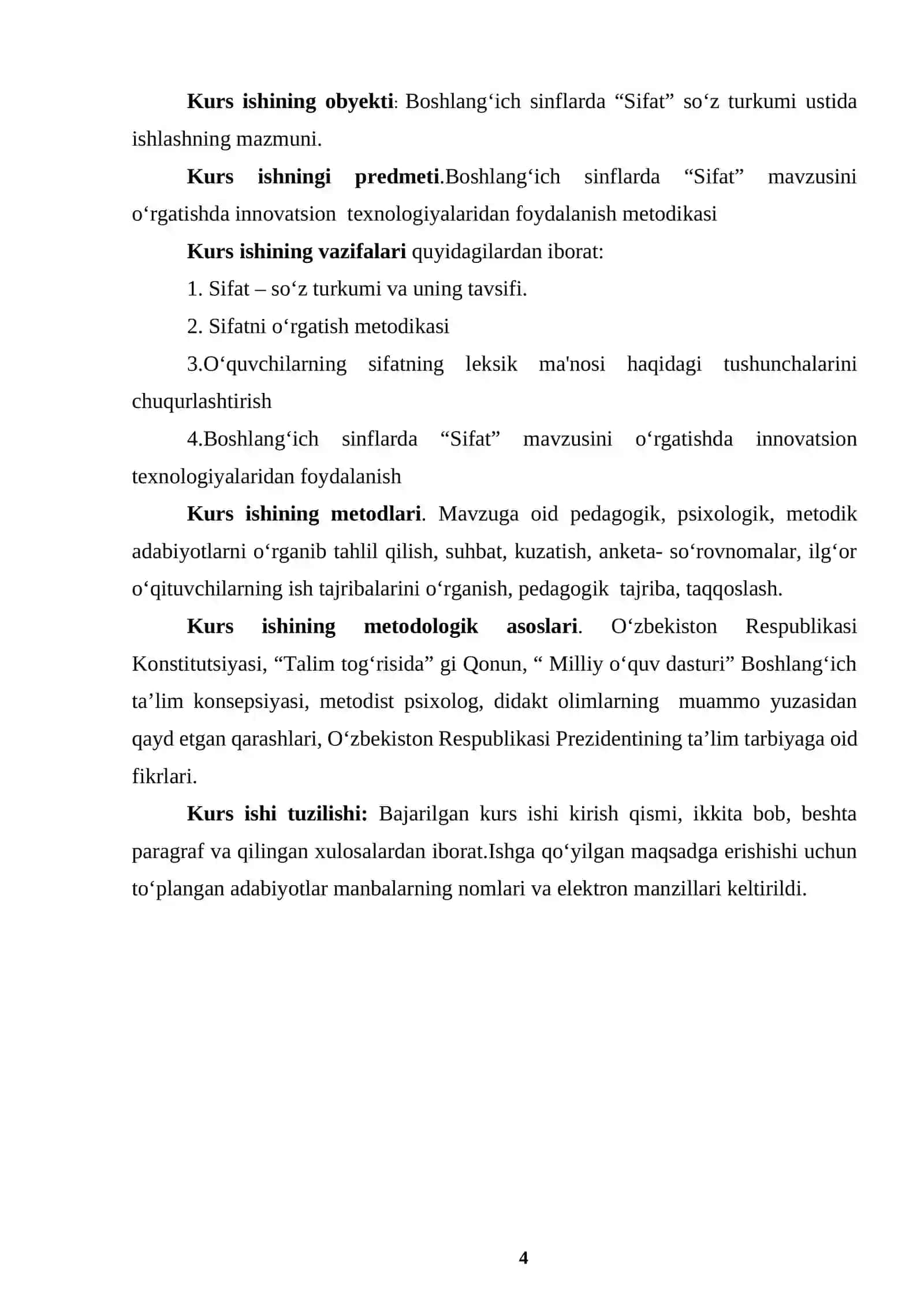 BOB.BOSHLANG‘ICH SINFLARDA “SIFAT” MAVZUSINI O‘RGATISH METODIKASI 4