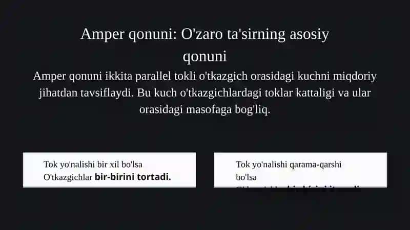Tokli o'tkazgichlarning o'zaro ta'siri 4