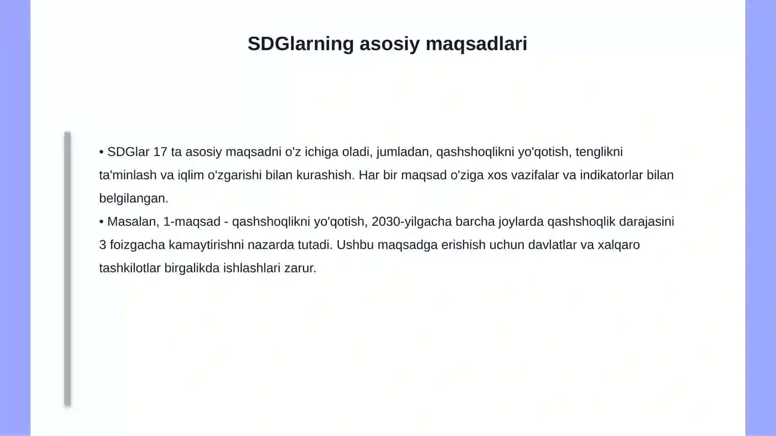 BMTning Barqaror rivojlanish maqsadlari (SDGs) mohiyati va erishish strategiyalari 4