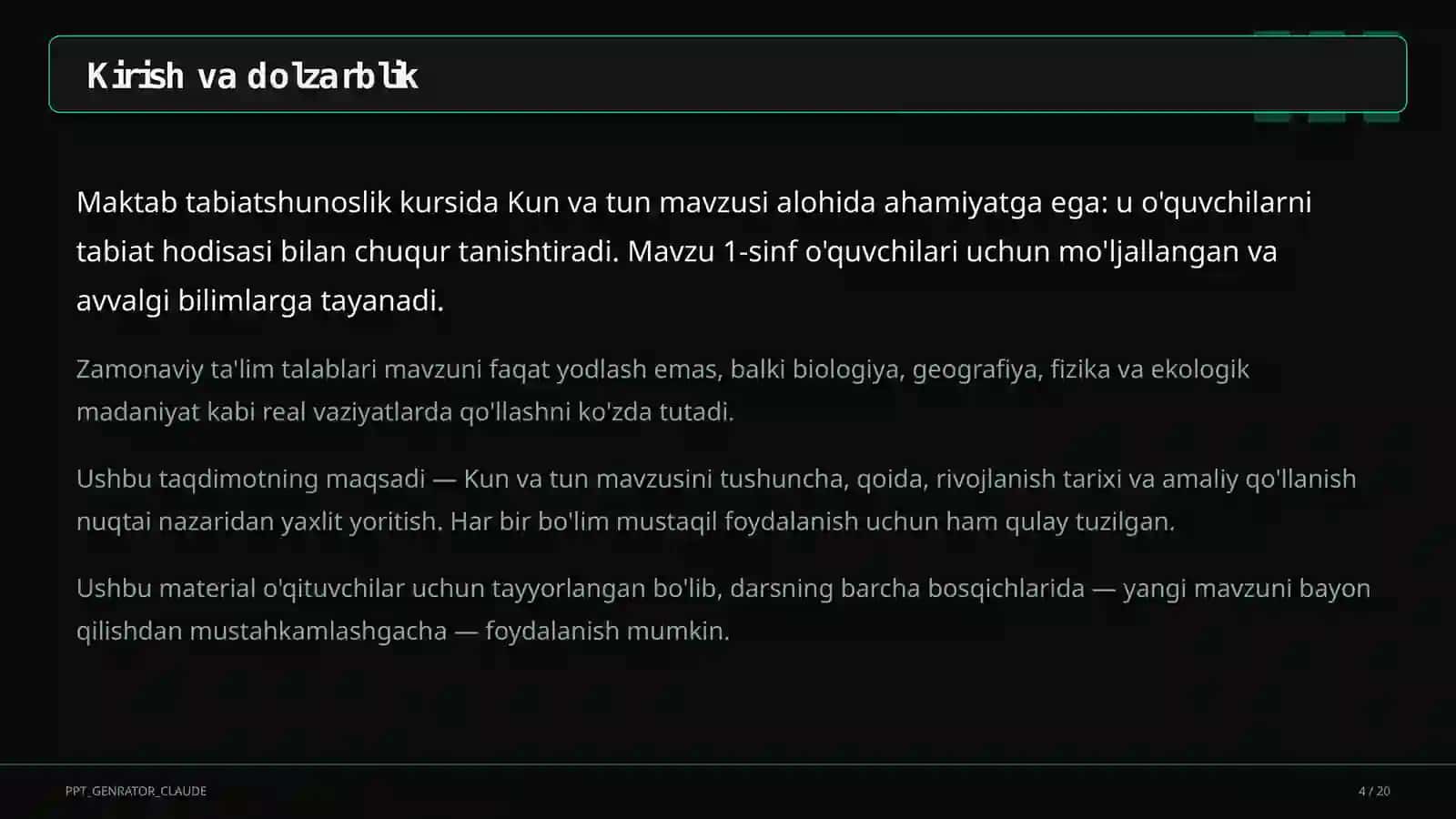 Kun va tun (1-sinf) 4