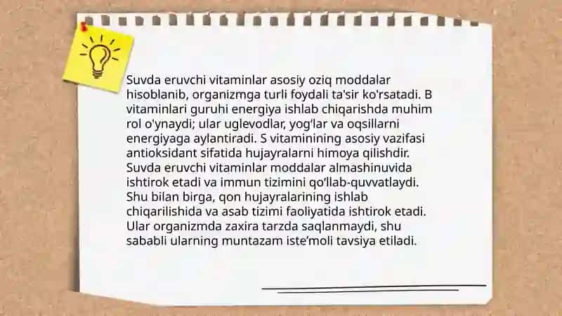Suvda eruvchi vitaminlar.Tuzilishi va funksiyalari 4
