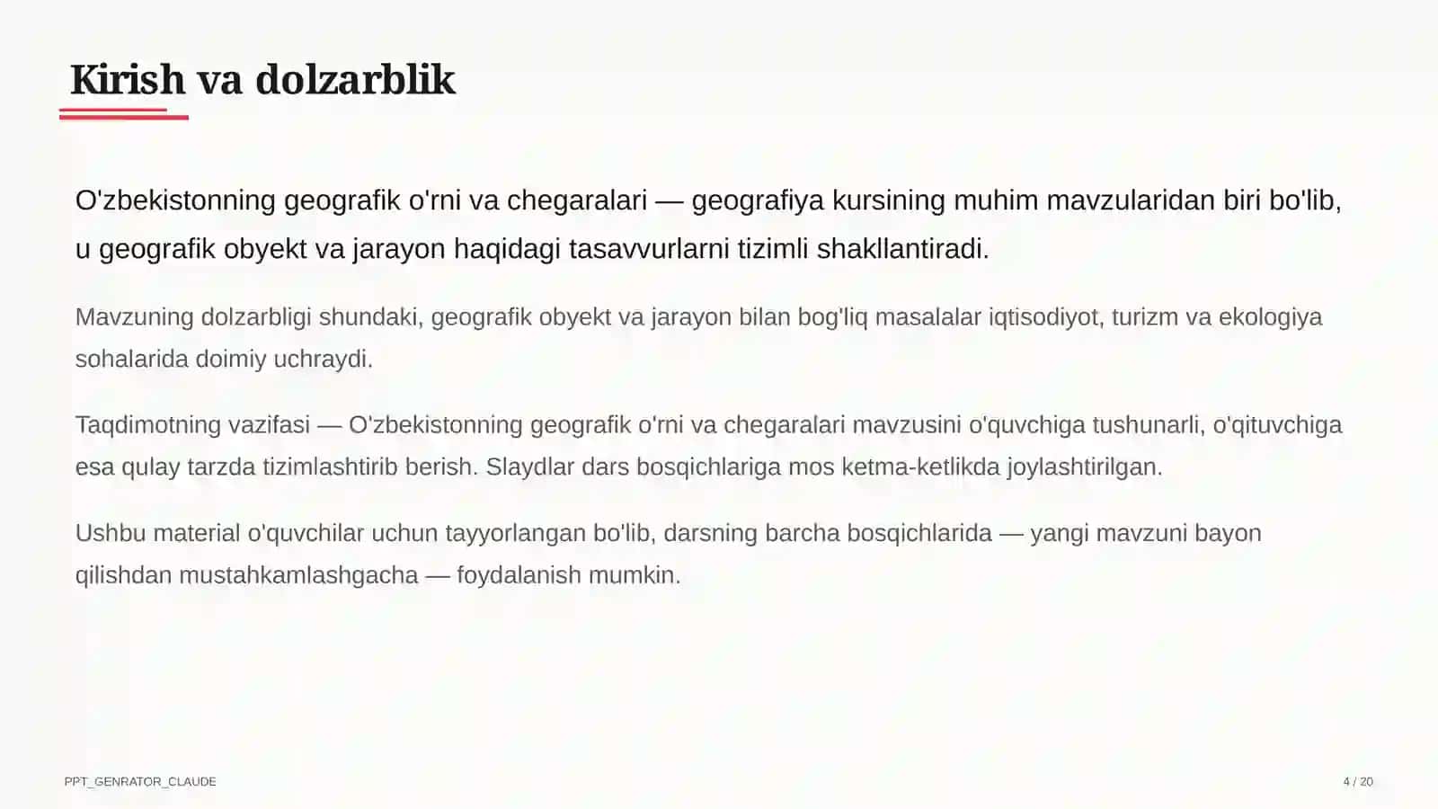 O'zbekistonning geografik o'rni va chegaralari (8-sinf) 4