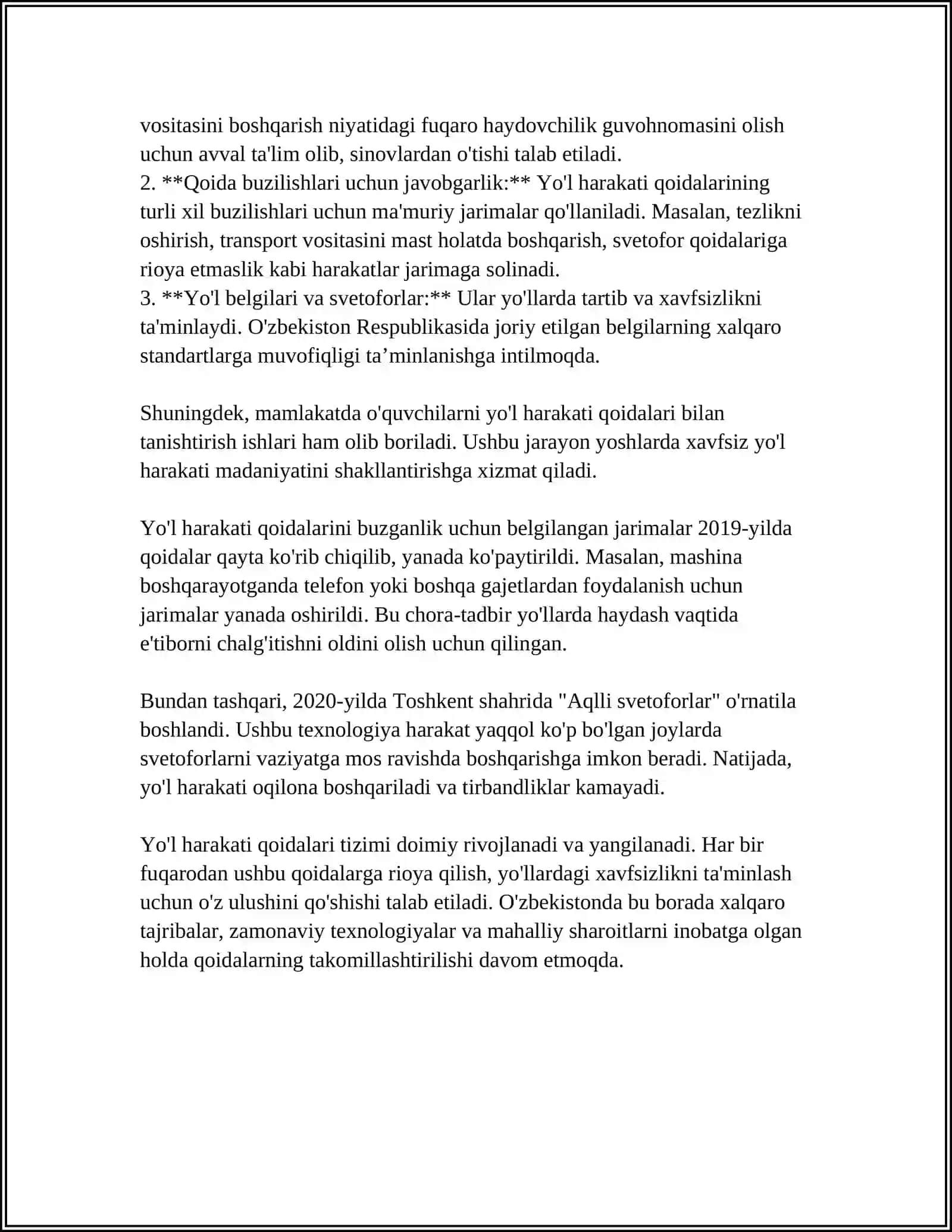 Yo'l Harakatini Tezkor Tashkil Etish va Ularga Kerakli Ma'lumotlarni To'plash 4