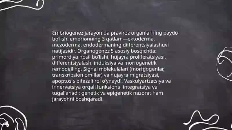 Praviroz organlarning shakllanishi va ahamiyati 4
