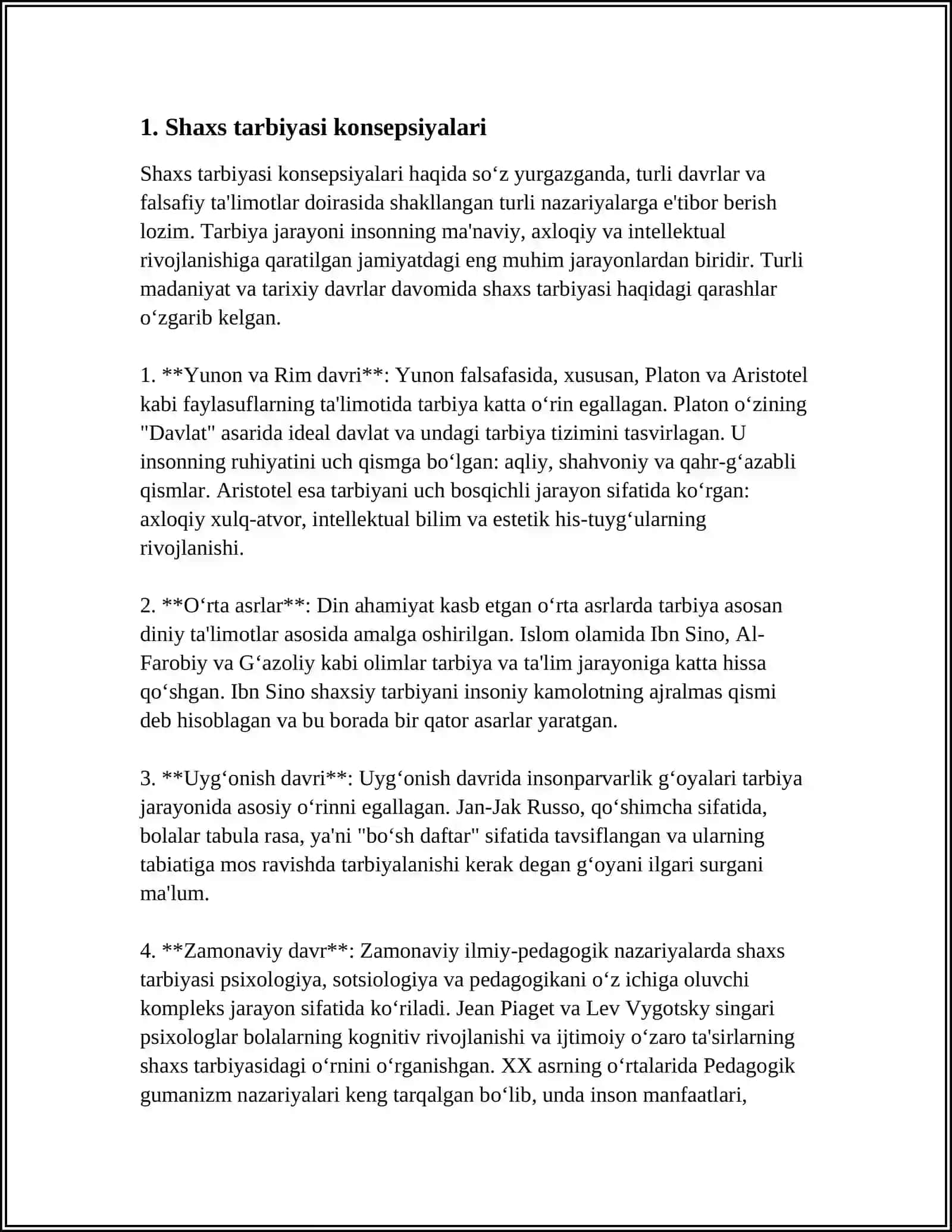 PEDAGOGIKA SHAXS TARBIYASI HAQIDAGI VA RIVOJLANISHI TO'G'RISIDAGI FAN. ILMIY - PEDAGOGIK TADQIQOTLAR METODOLOGIYASI 4