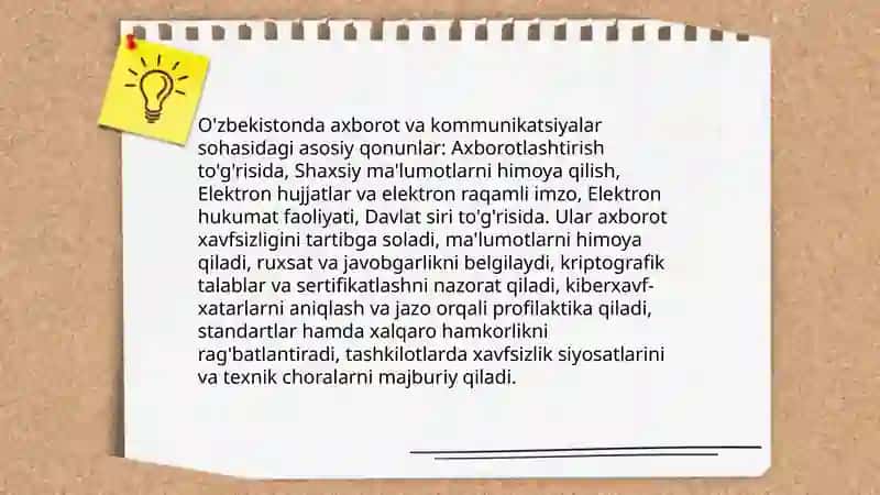 O'zbekistonda axborot xavfsizligining ma'naviy va huquqiy asoslari 4