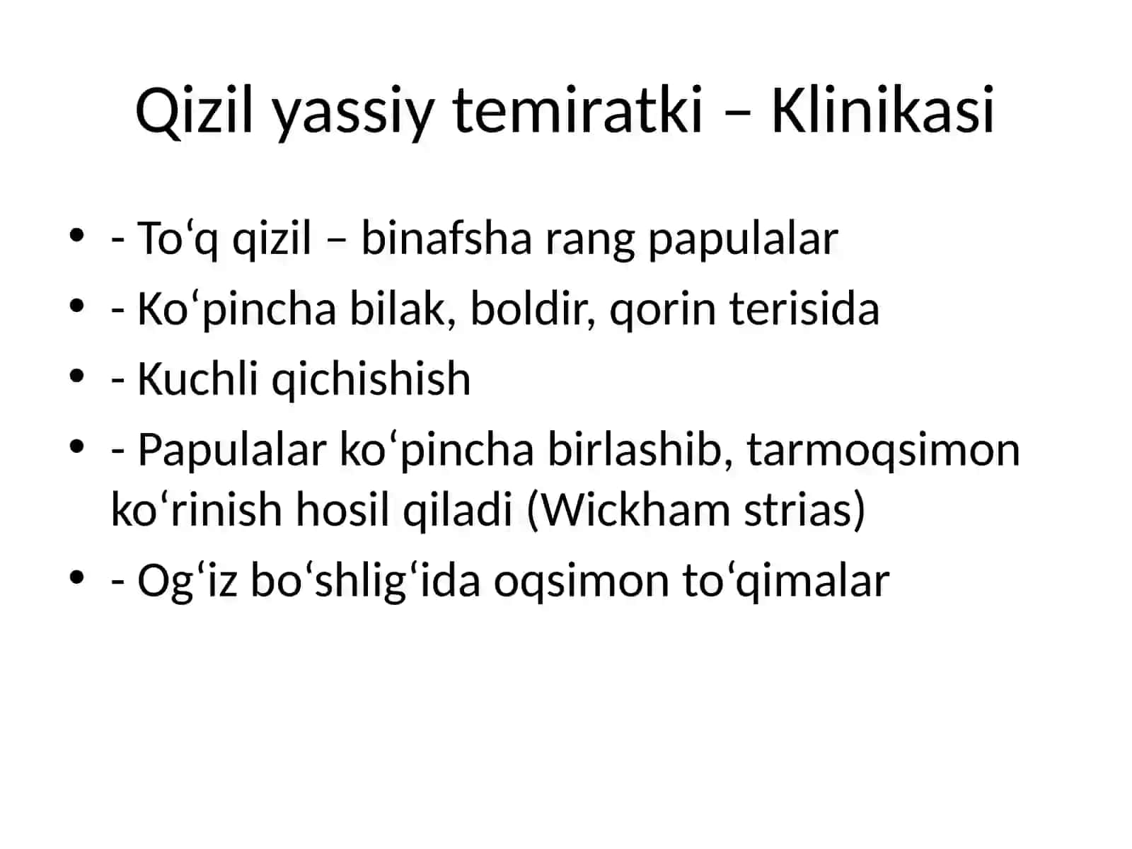 Qizil yassiy temiratki. Klinikasi, etiologiyasi, hamshiralik parvarishi 4