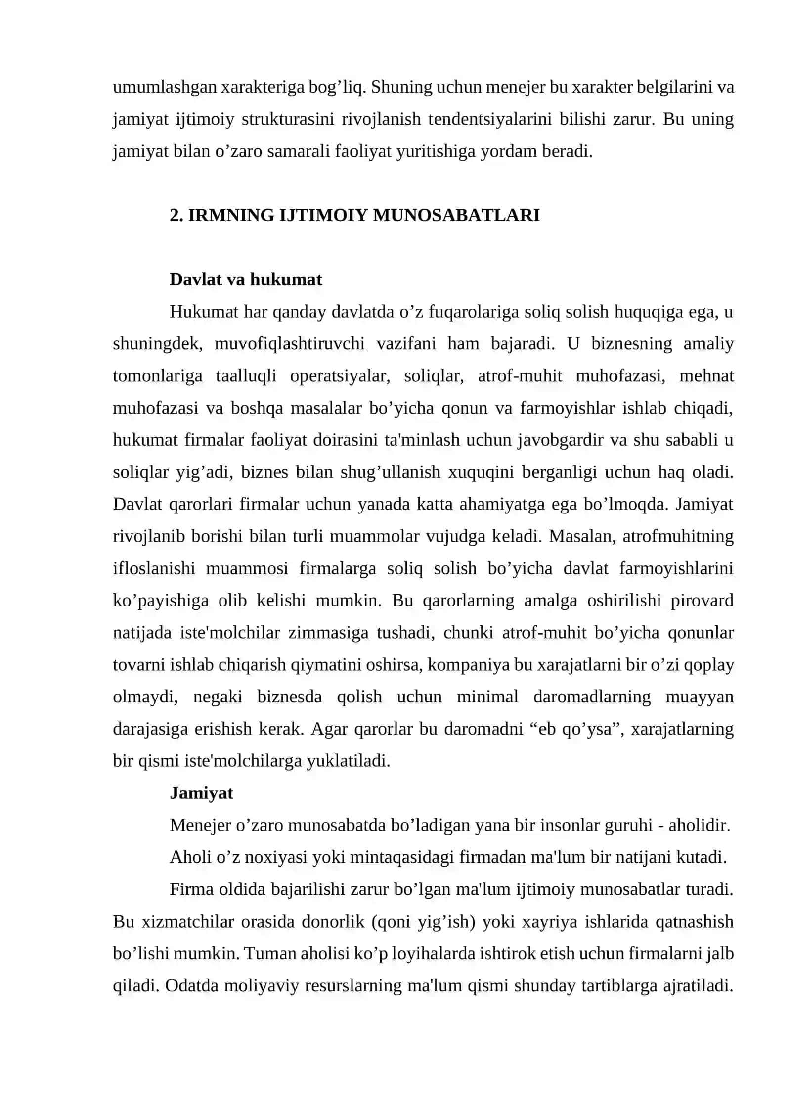 Jamiyating ijtimoiy strukturasi va IRM 4