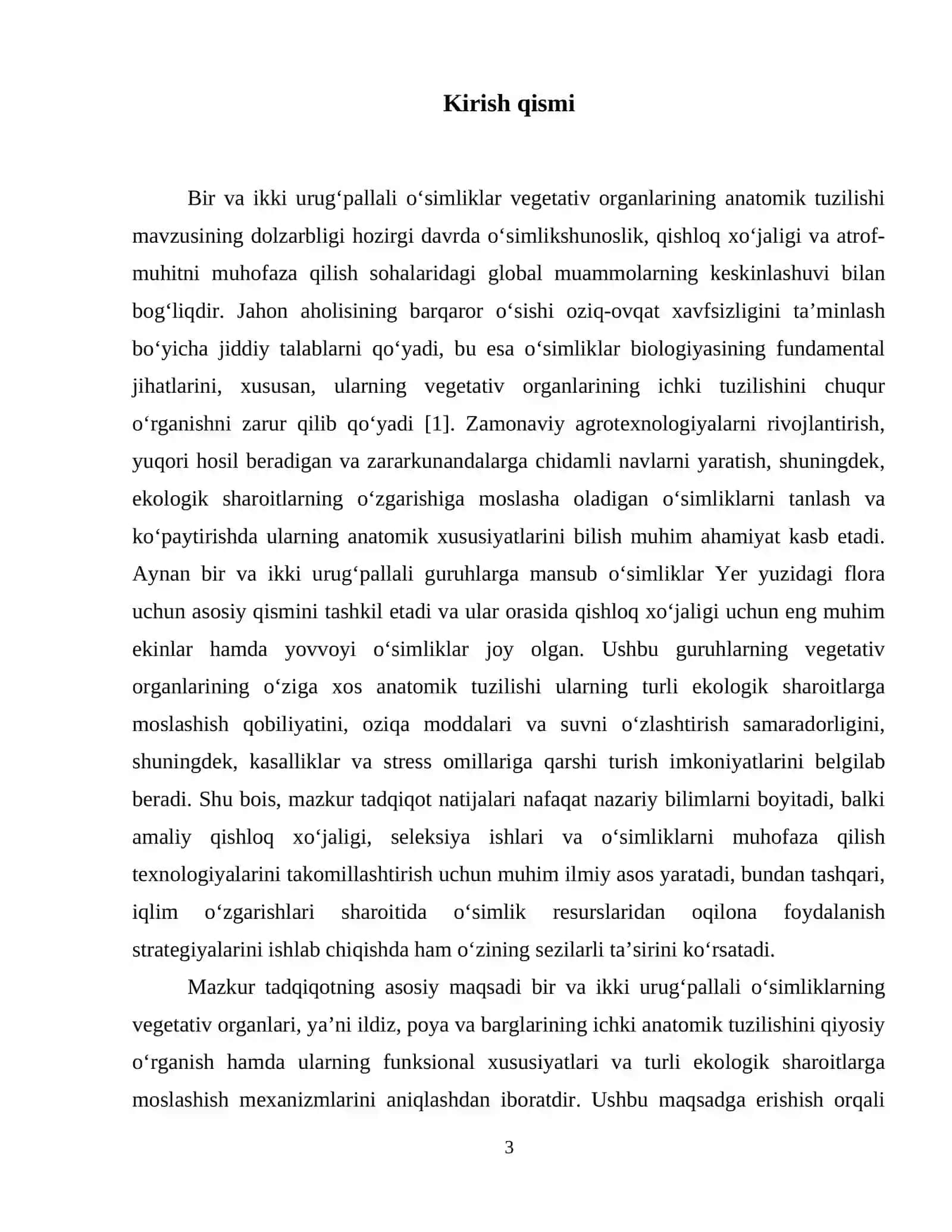 Bir va ikki urugʻ pallali oʻsimliklar vegetativ organlarining anatomik tuzilishi 4