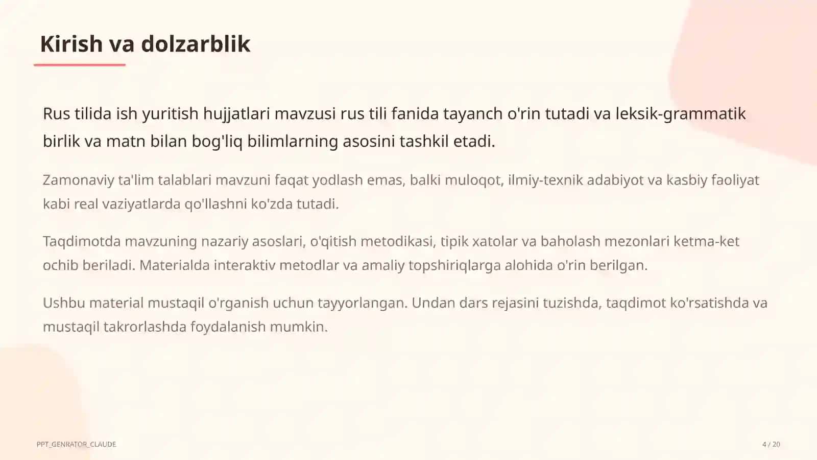 Rus tilida ish yuritish hujjatlari (10-sinf) 4