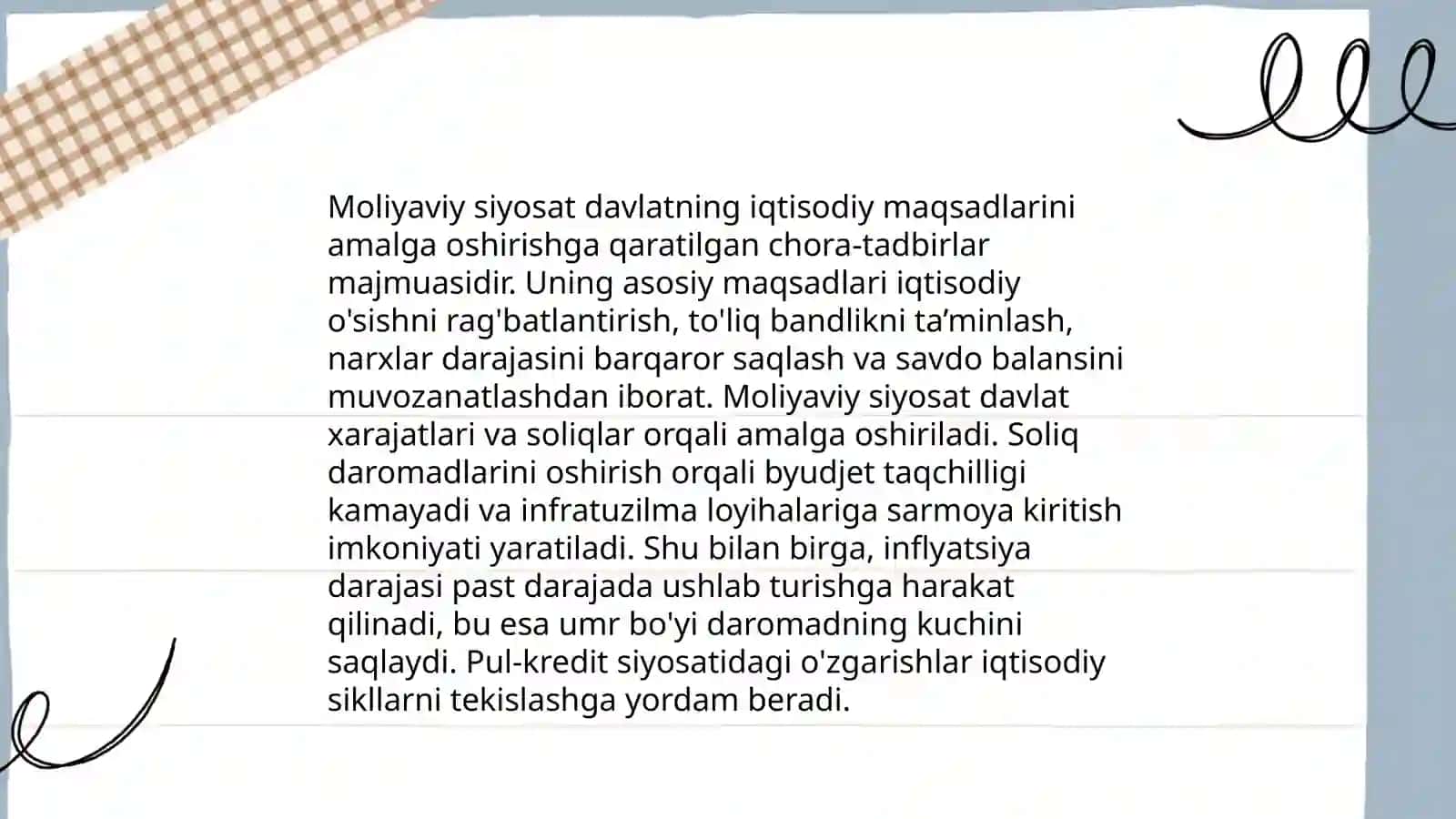 Moliya tizimi va moliyaviy siyosat 4