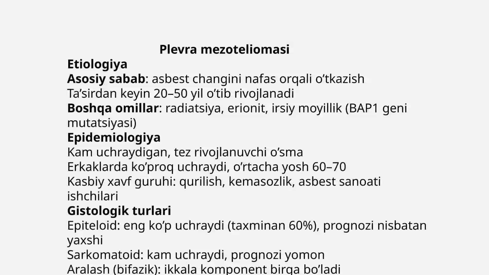 Plevra, mediastinum va yurak o‘smalari — 18 slaydli taqdimot 4