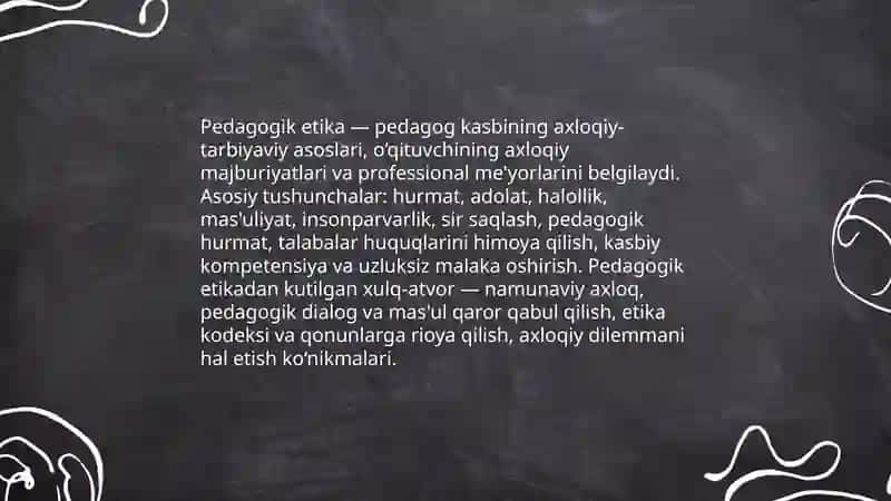 Pedogogik tokt va pedogogik etika 4