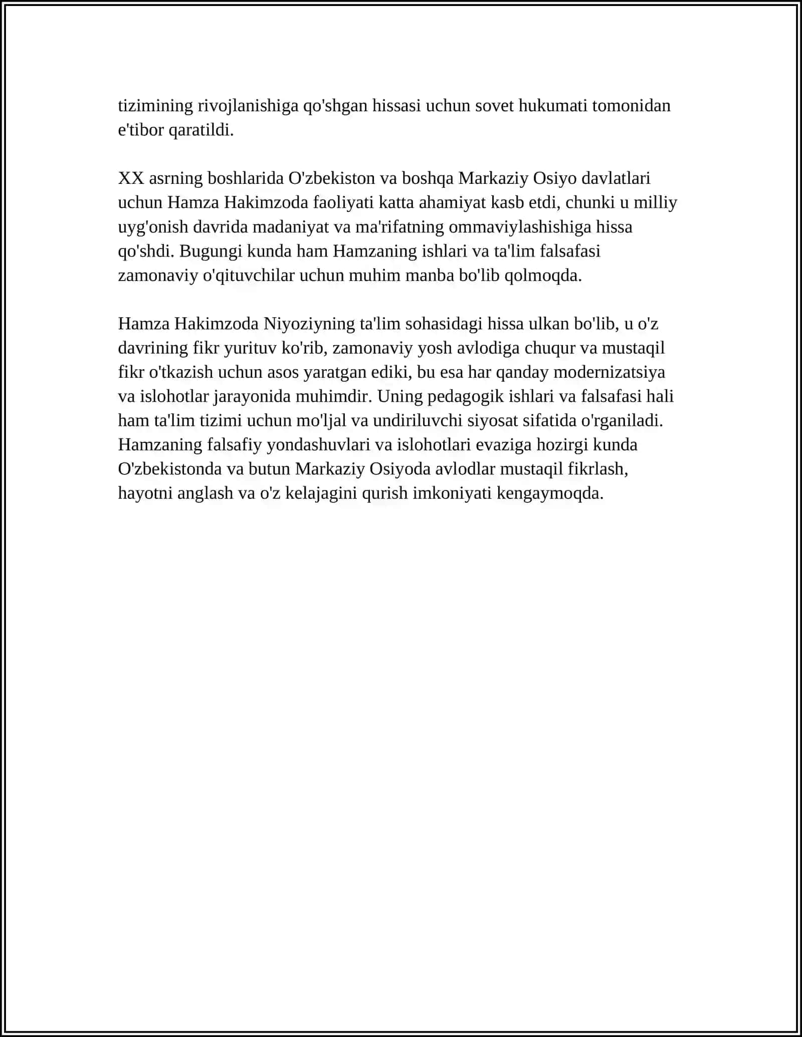 HAMZA HAKIMZODANING BOLALARGA TA’LIM TARBIYA BERISHDAGI QARASHLARI 4