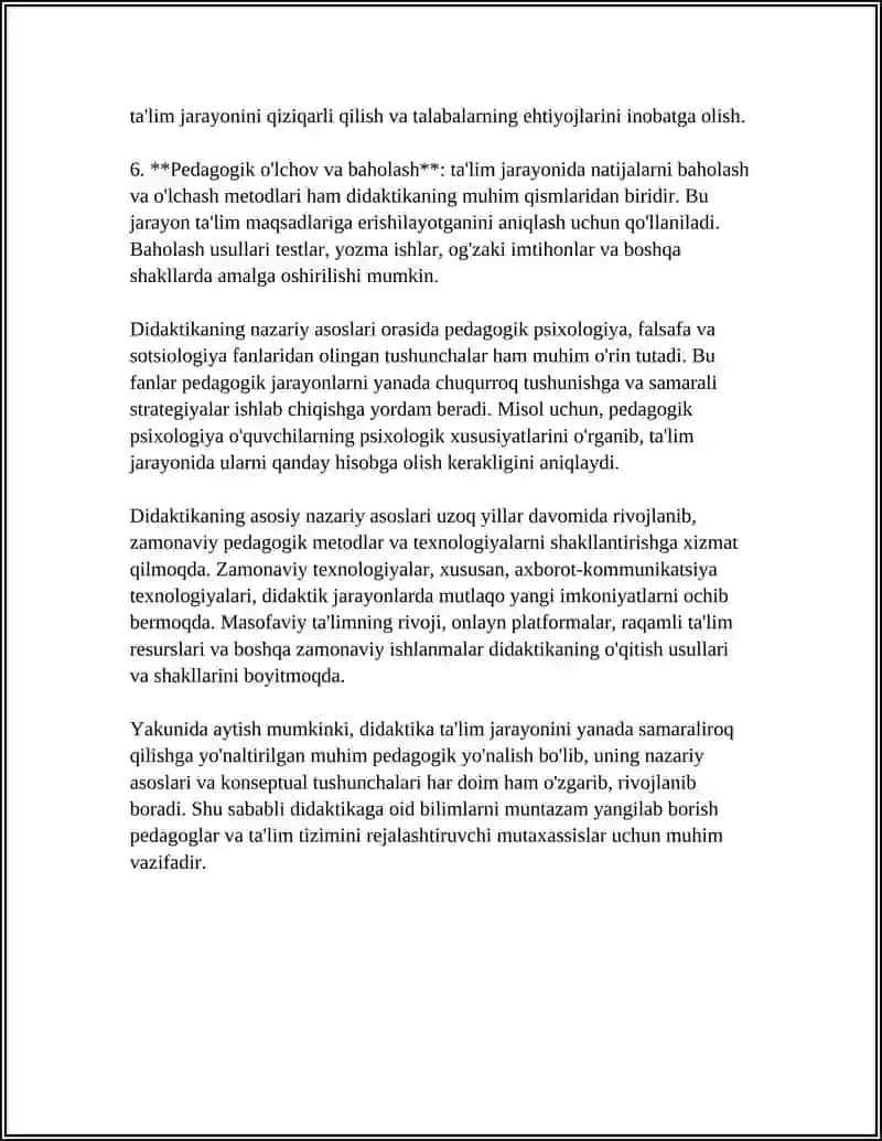 DIDAKTIKA - PEDAGOGIK TA'LIM NAZARIYASI 4