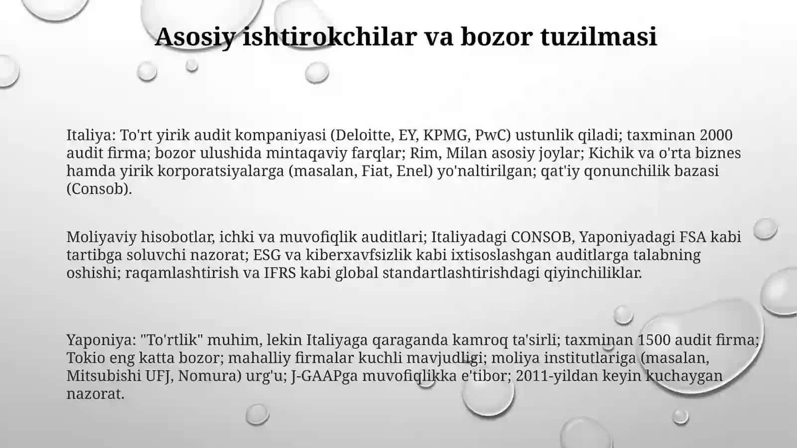 Italiya va Yaponiya mamlakatlari auditorlik tashkilotlari faoliyati to'g'risida 4