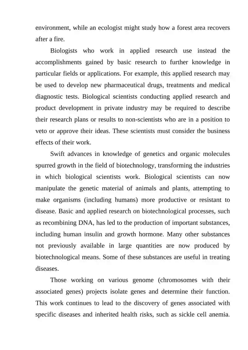 WHAT DO BIOLOGISTS DO? 4