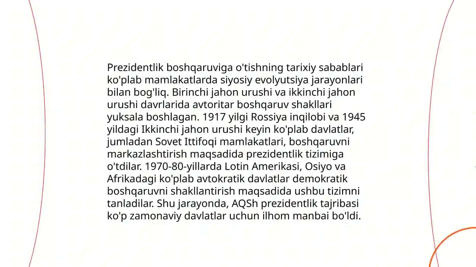 Prezidentlik boshqaruvining joriy etilishi va uning sabablari 4
