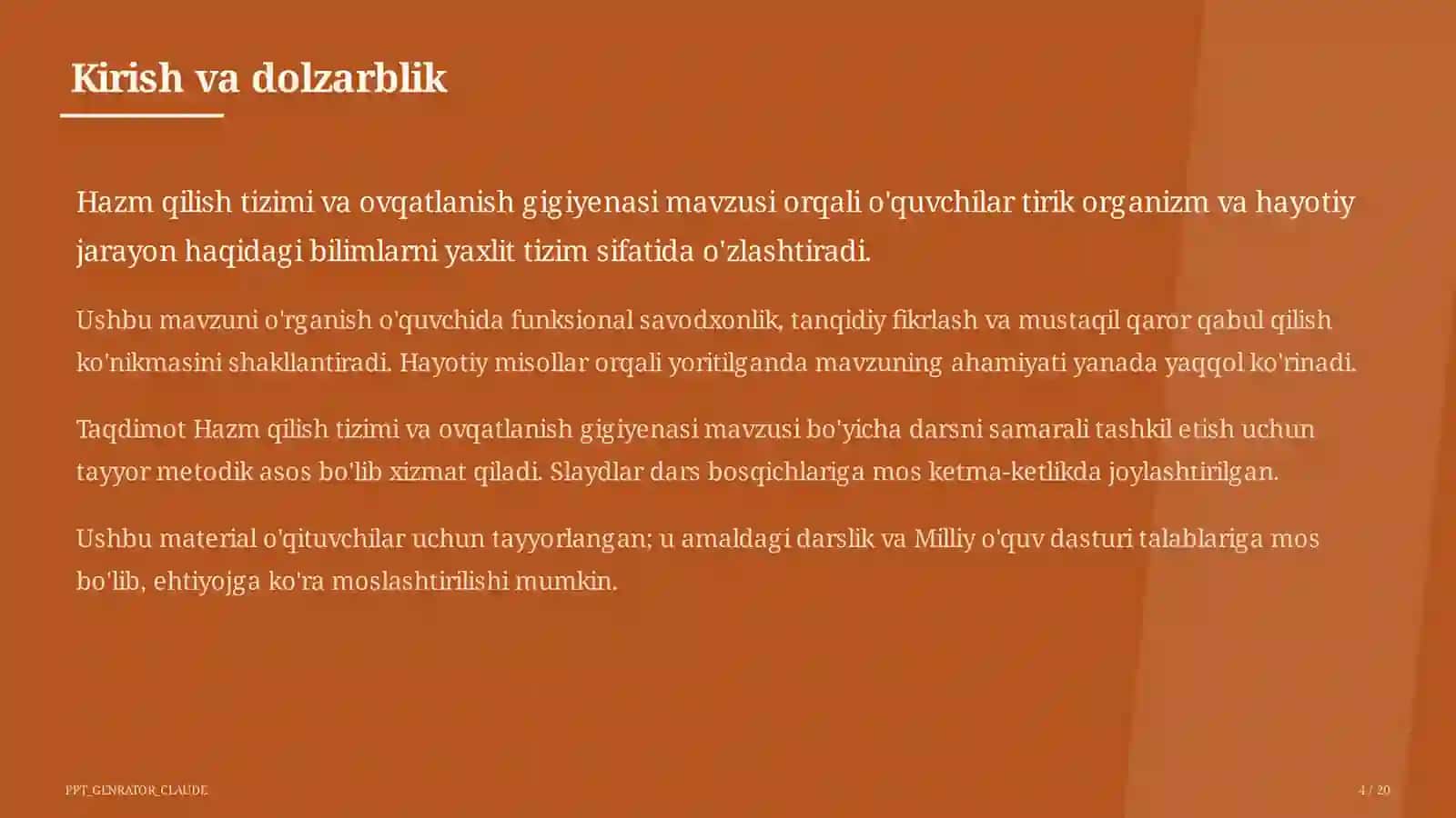 Hazm qilish tizimi va ovqatlanish gigiyenasi (8-sinf) 4