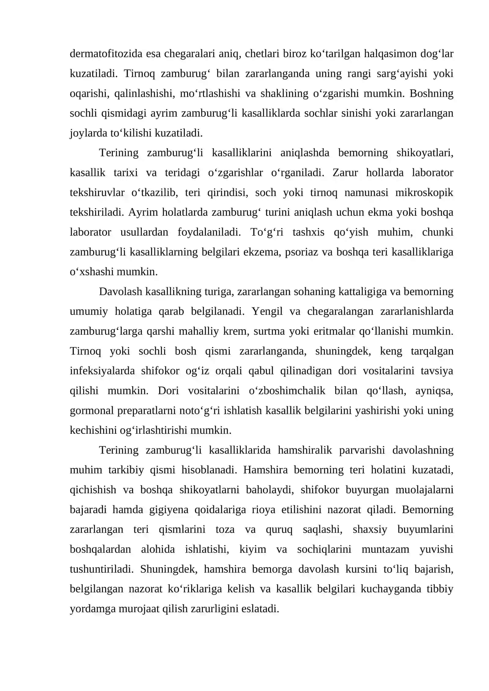 Terining zamburug‘li kasalliklarida hamshiralik parvarishi 4