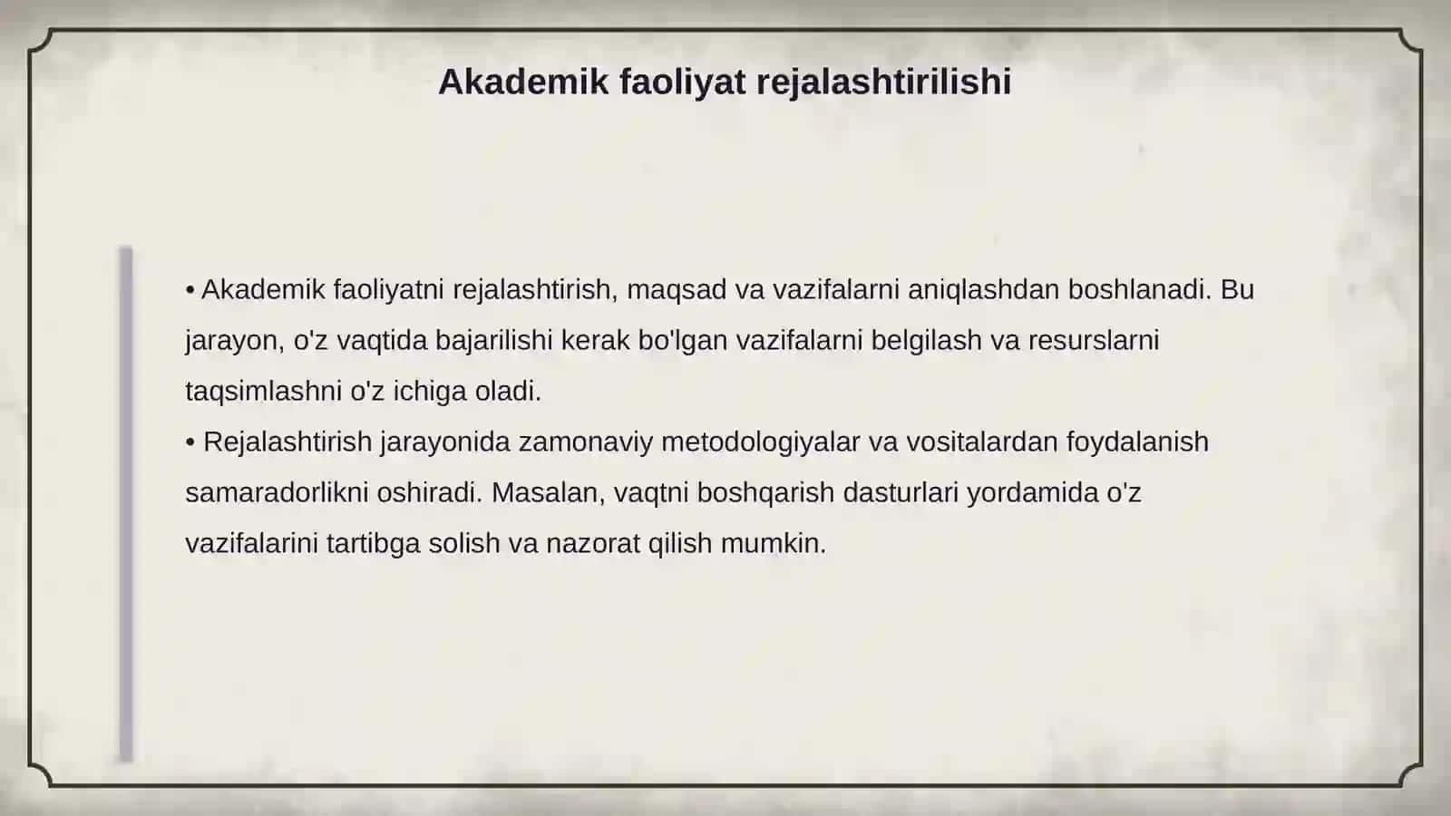 Shaxsiy akademik faoliyat va uni tashkil etish vositalari 4