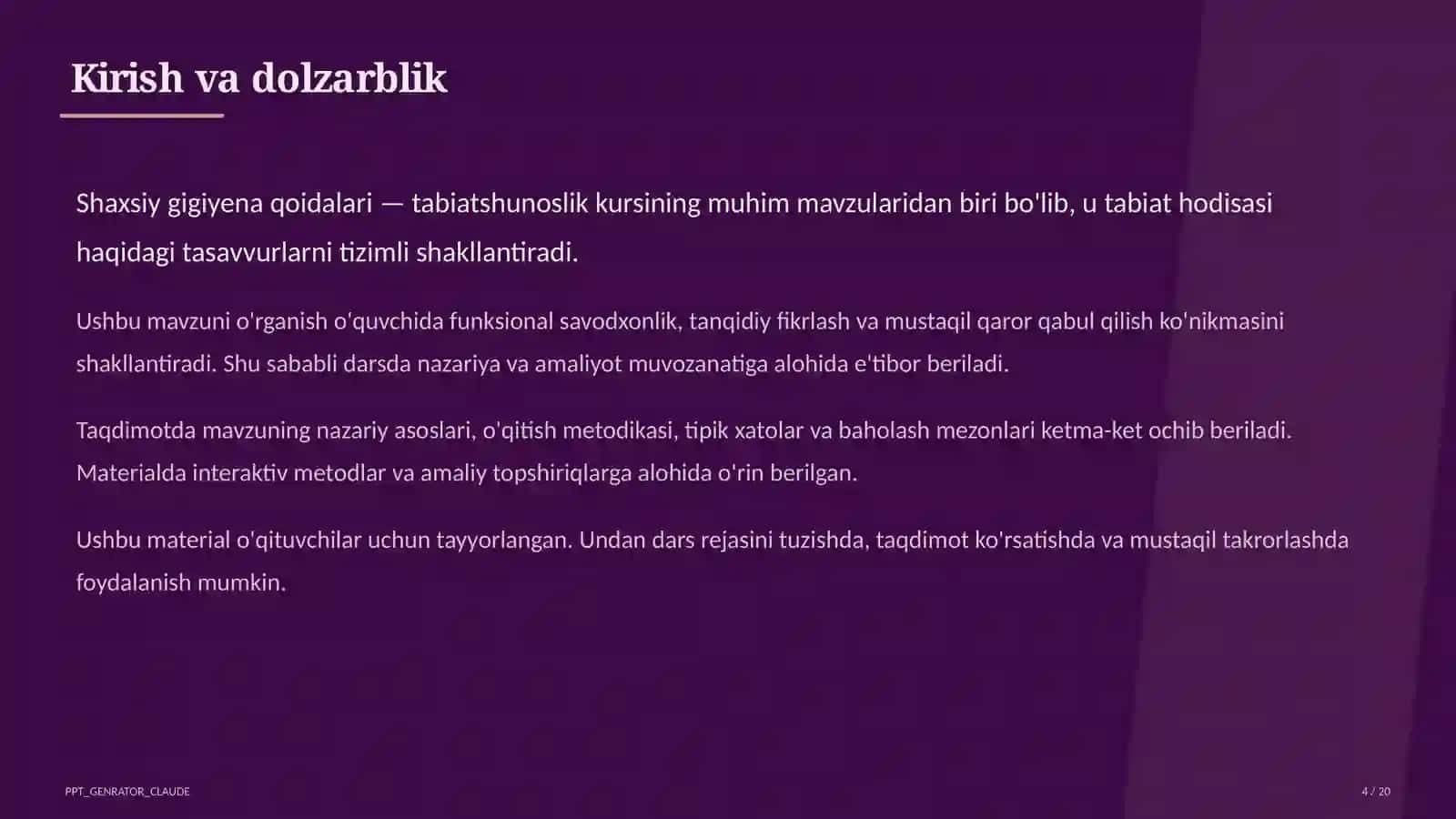 Shaxsiy gigiyena qoidalari (1-sinf) 4