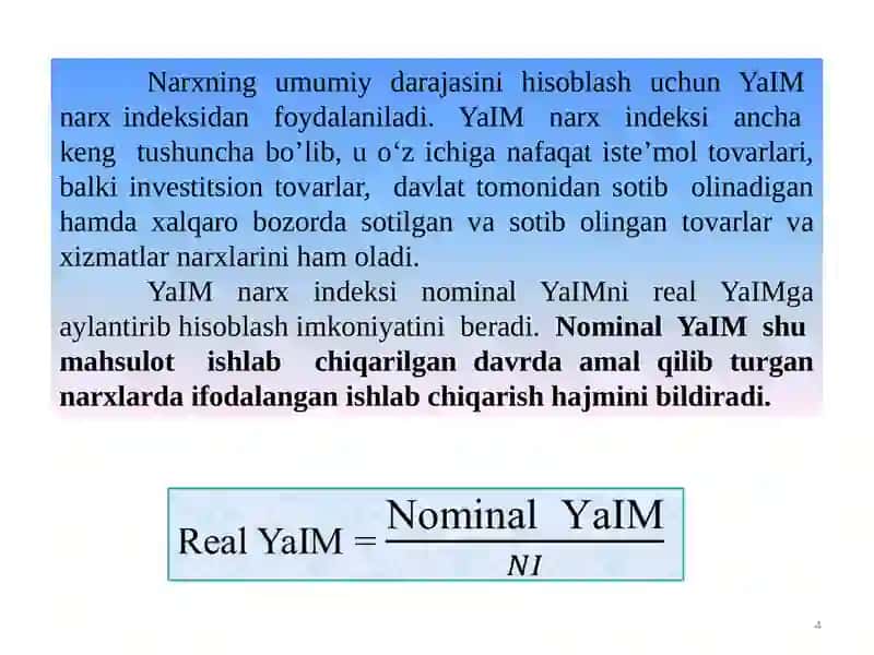 YaIM narxindeksi 4