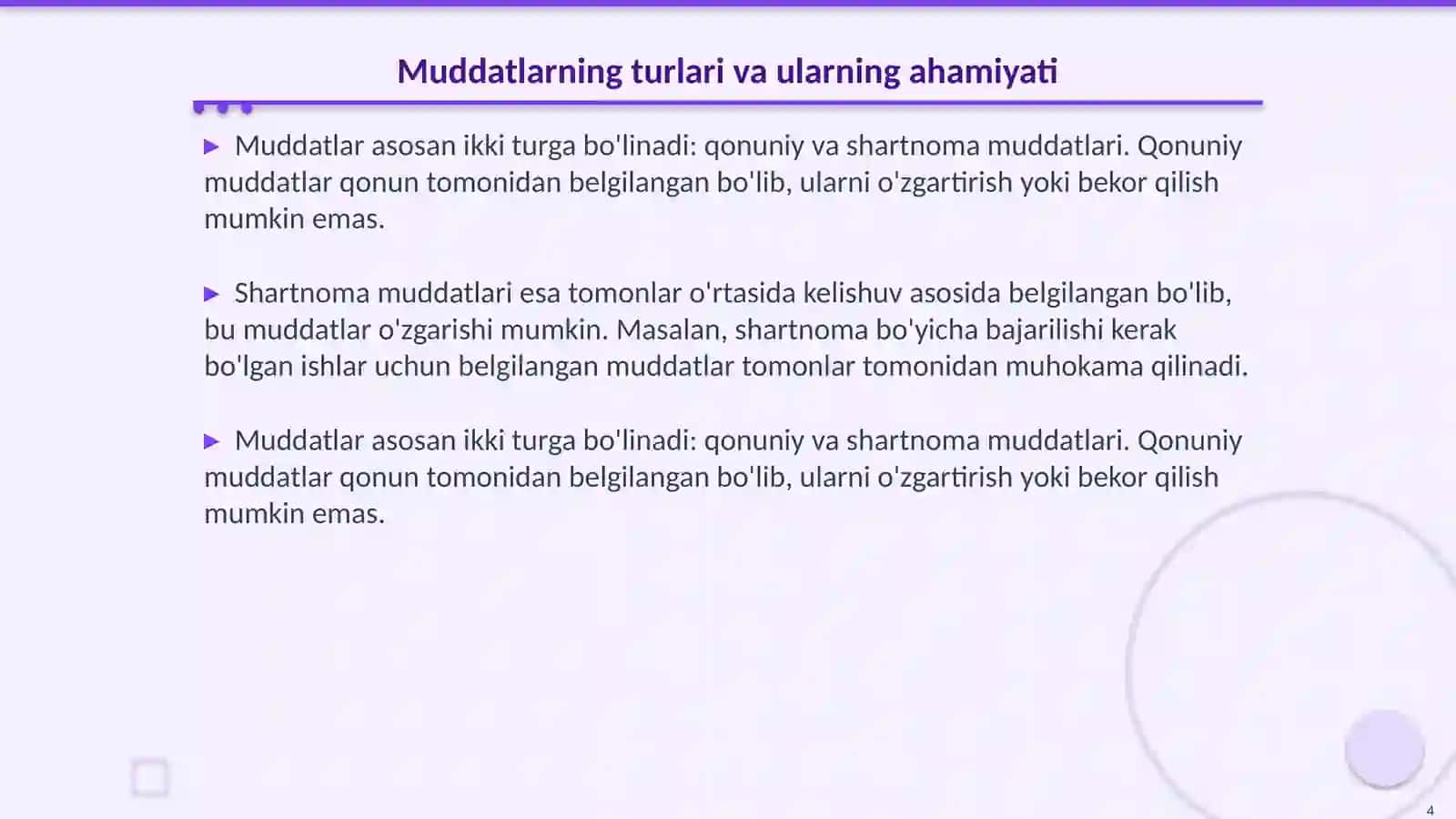 Fuqorolik huquqidida muddat tushunchasi va yuridik ahamiyati 4