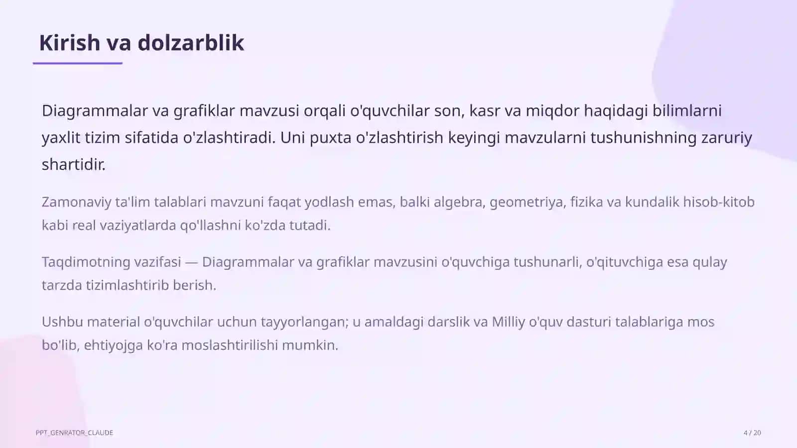 Diagrammalar va grafiklar (6-sinf) 4