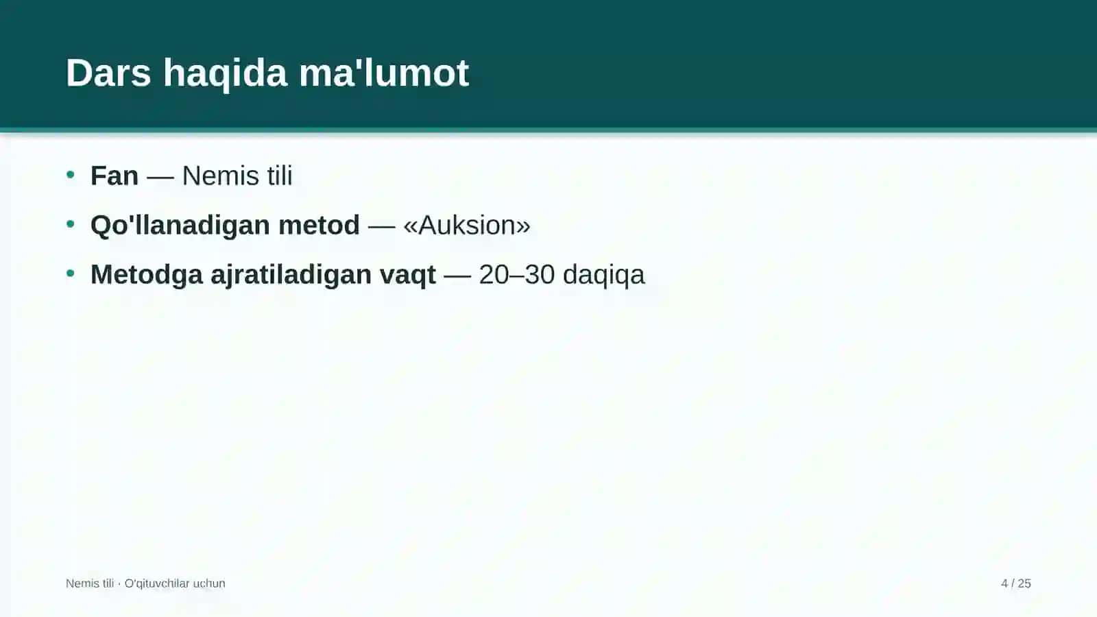 nemis tili darslarida auksion metodidan foydalanish 4584 4