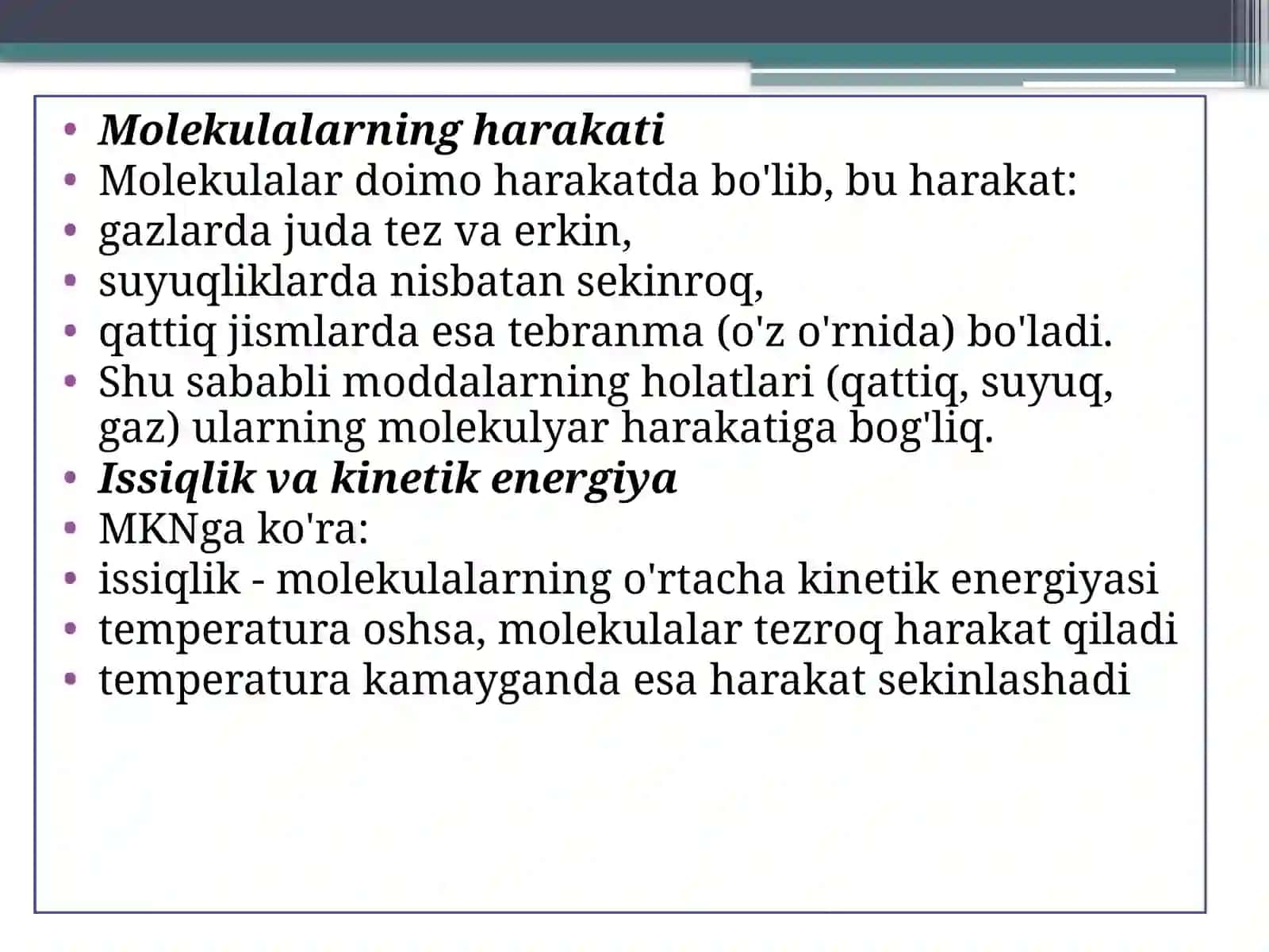 Molekulyar kinetik nazariya asoslari 4