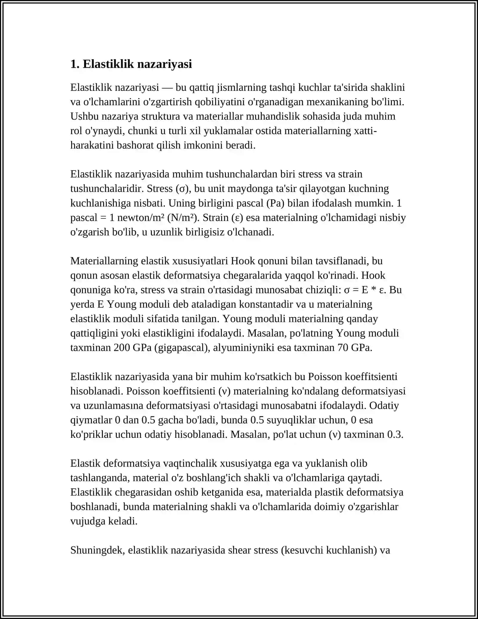 METALLARNING ELASTIKLIK VA MUSTAHKAMLIK CHEGARALARI 4
