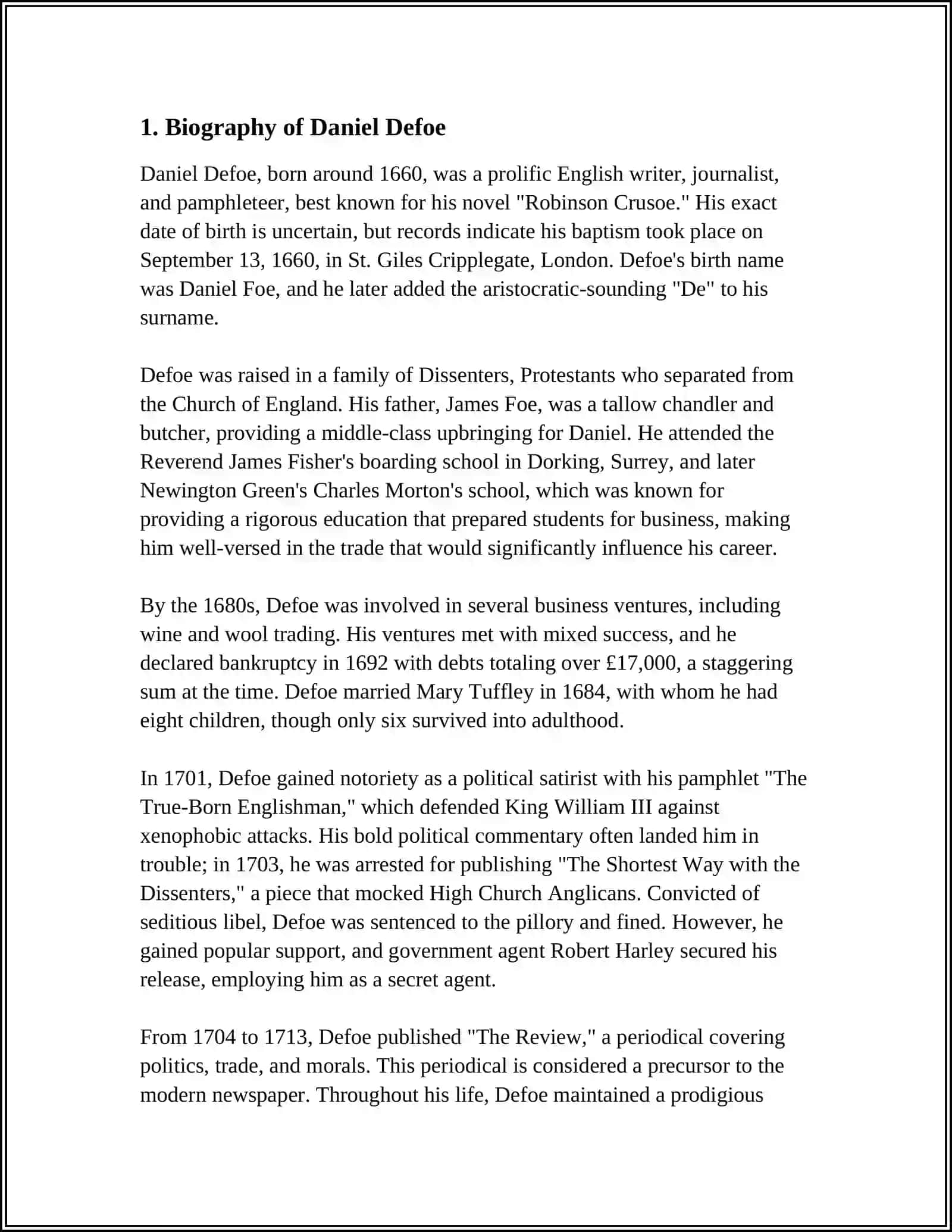 REFERAT: DANIEL DEFOE 4
