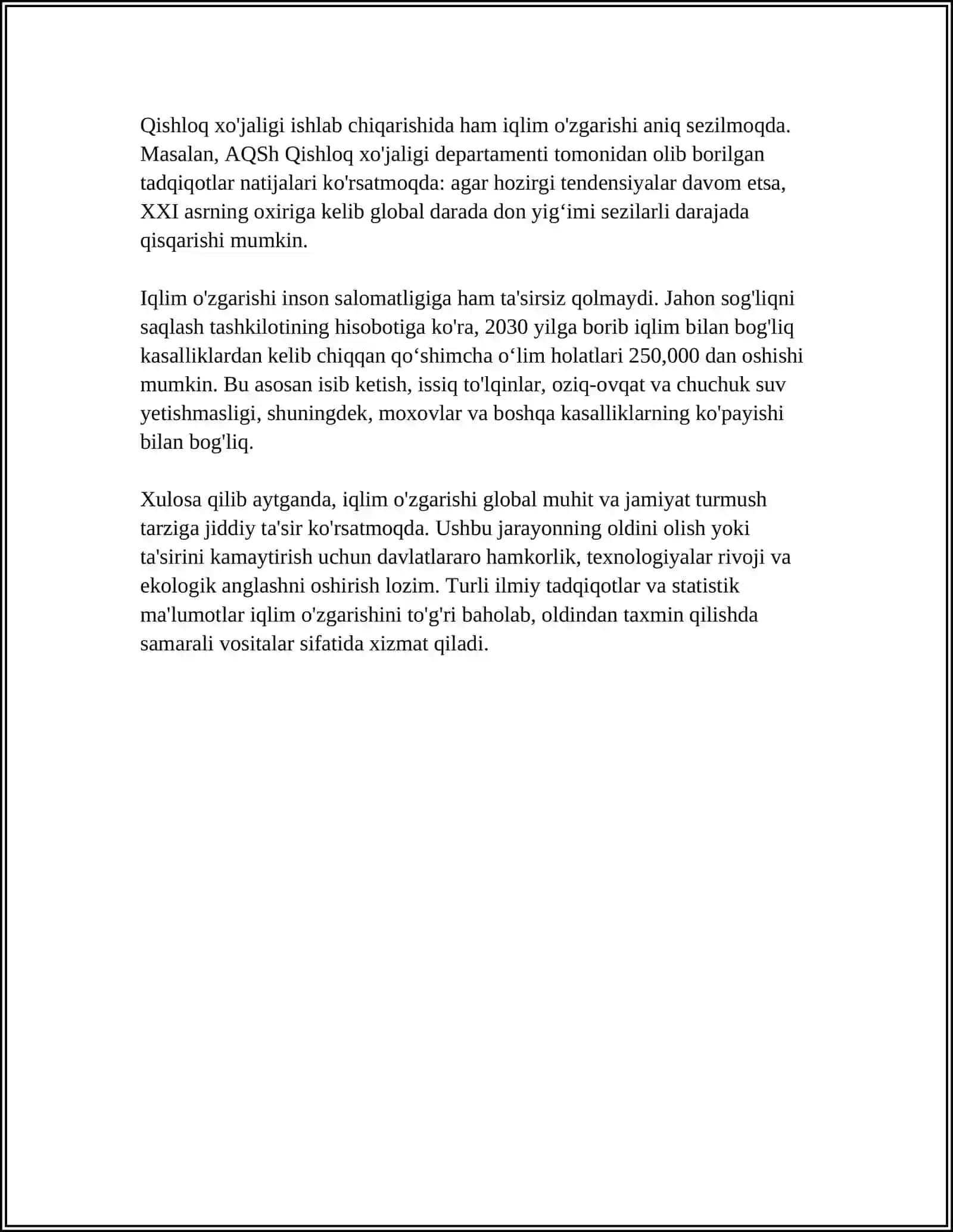 EKOLOGIYADAN GLOBAL MUAMMOLARI 4