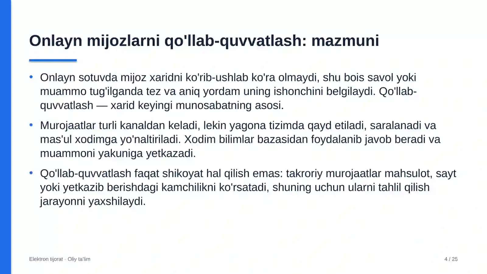 Bojxona terminallarida onlayn mijozlarni qo'llab-quvvatlash 4