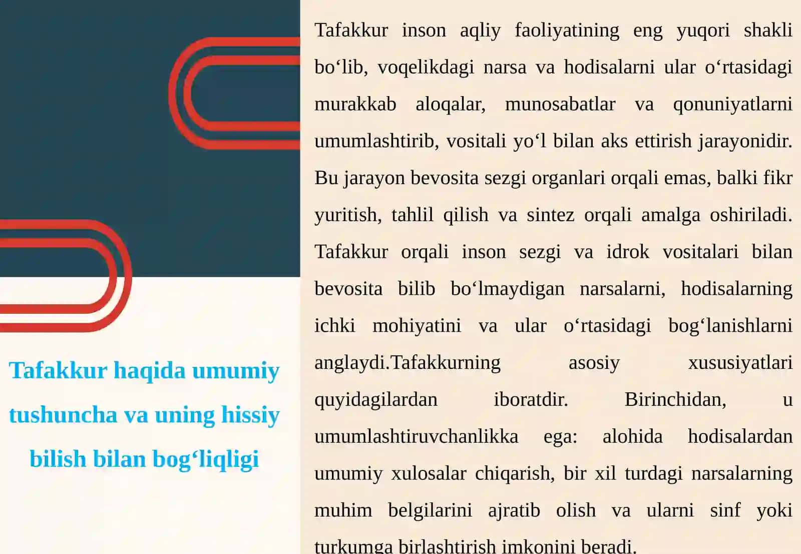 Tafakkur haqida umumiy tushuncha va uning hissiy bilish 4