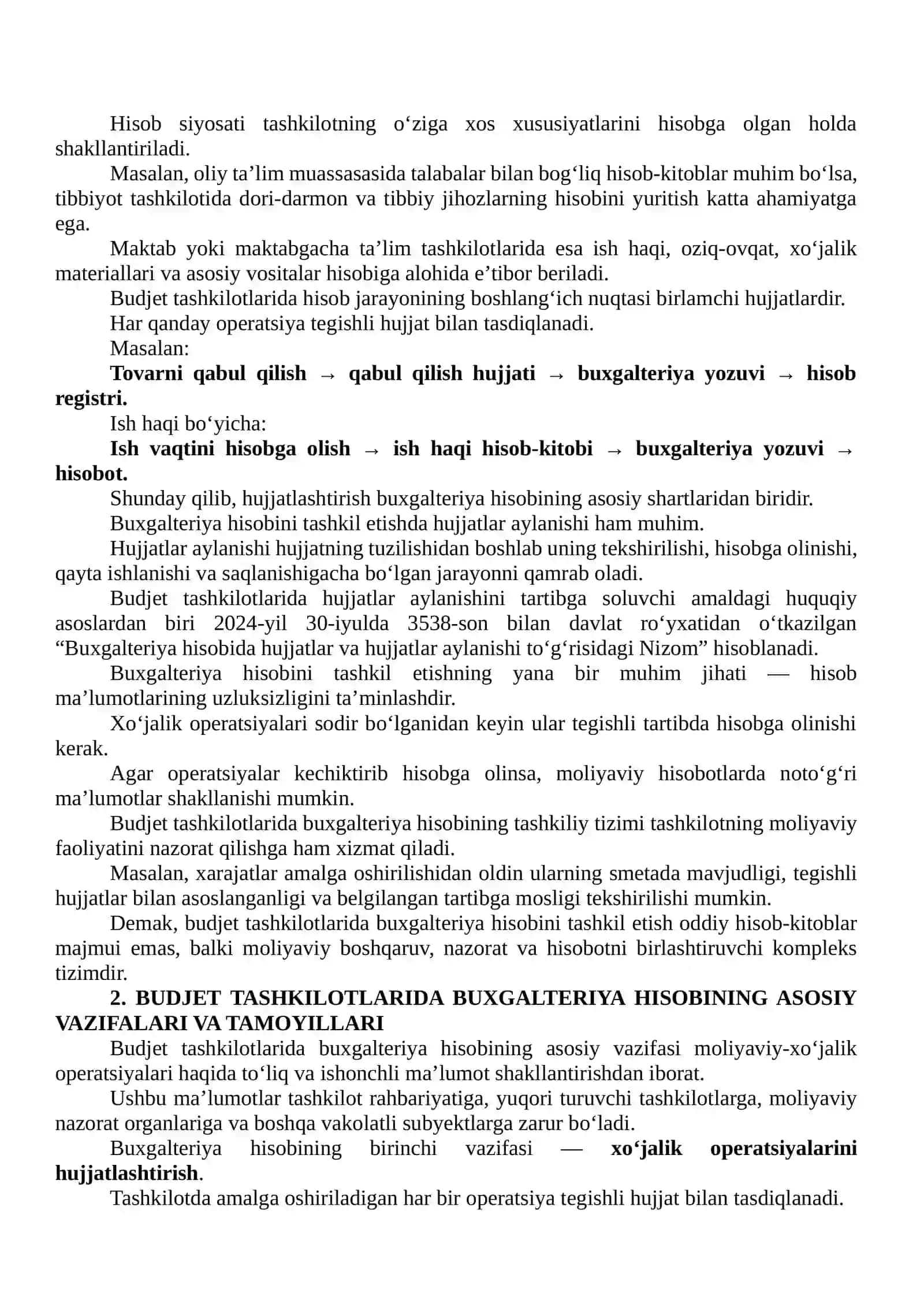 Buxgalteriya hisobini tashkil etishning o‘ziga xos xususiyatları 4