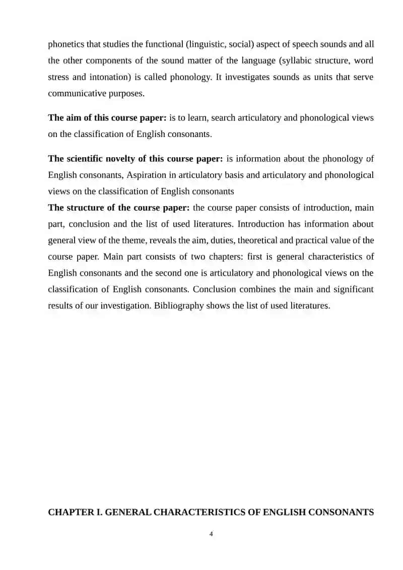 Articulatory and phonological views on the classification of English consonants 4