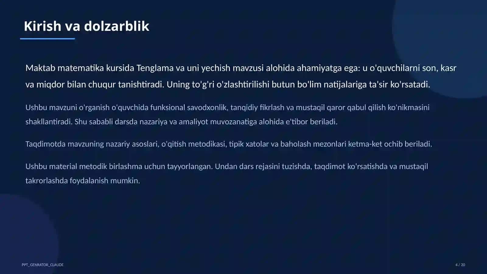 Tenglama va uni yechish (5-sinf) 4