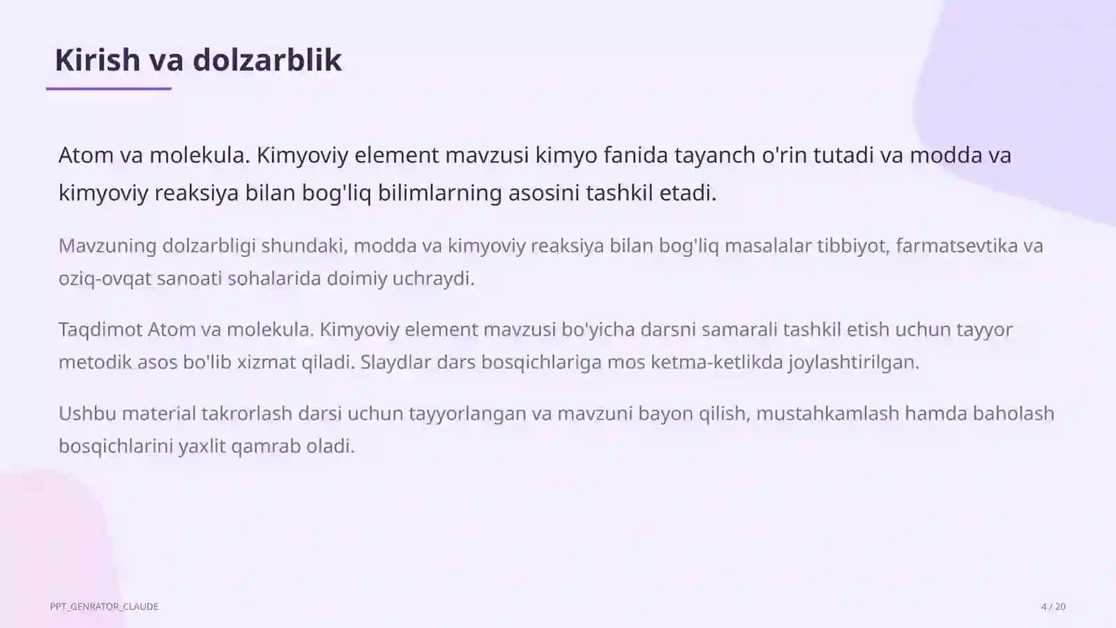 Atom va molekula. Kimyoviy element (7-sinf) 4