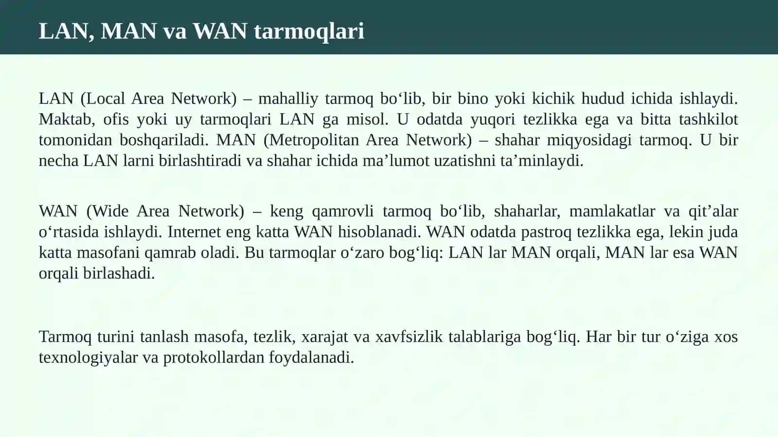 Kompyuter tarmoqlari va internet texnologiyalari 4